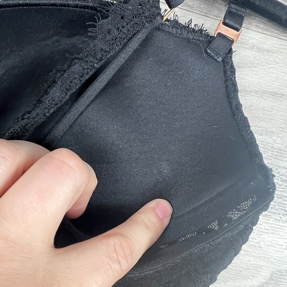 Aerie Balconette Lightly Lined Bra Women 36B Black Lace Floral Adjustable Straps - Picture 14 of 15